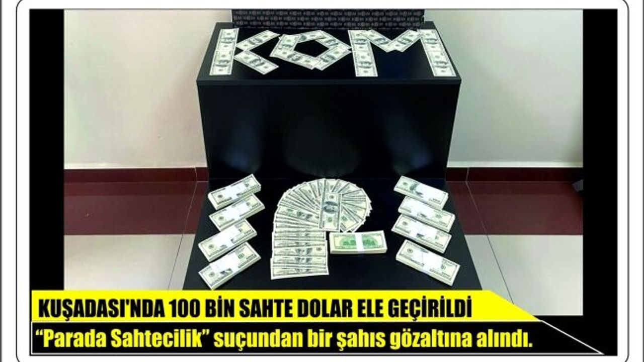 KUŞADASI’NDA 100 BİN SAHTE DOLAR ELE GEÇİRİLDİ