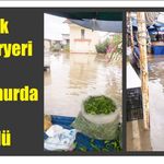 Akbük Pa­zar­ye­ri İlk Yağ­mur­da Göle Döndü