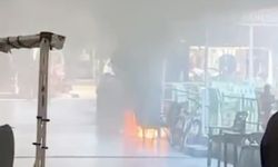 Mavisehir pazarında korkutan yangın