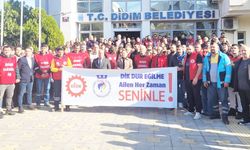 Belediye işçilerinden Gençay'a destek