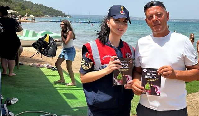 Akbük’te Jan­dar­ma­dan Orman Yan­gın­la­rı ve Çevre Kir­li­li­ği­ne Karşı Bi­linç­len­dir­me Se­fer­ber­li­ği