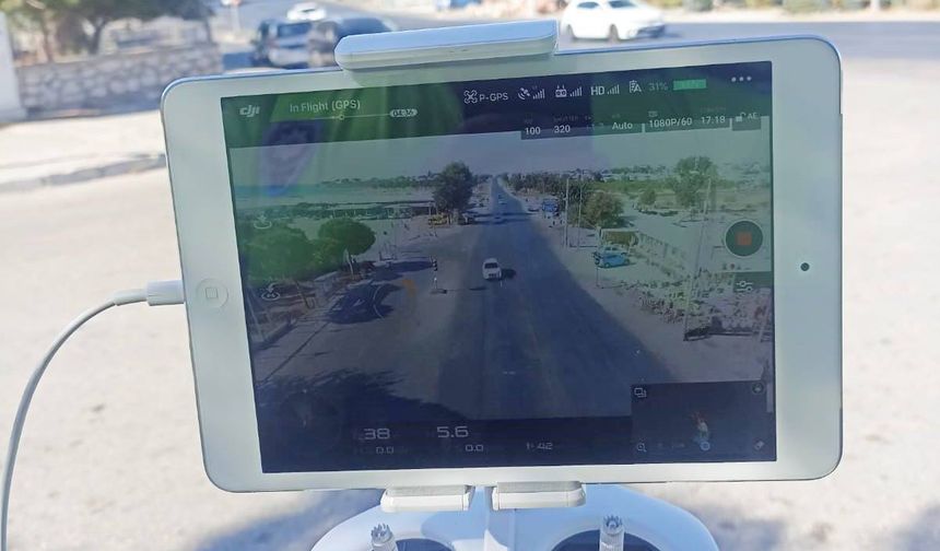 Didim’de ‘Drone’ ile trafik denetimi