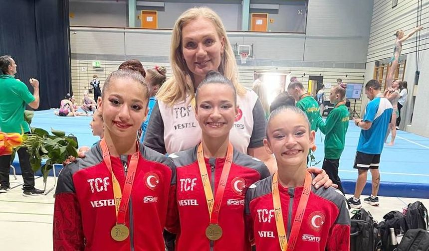 DİDİMLİ SPOR­CU­LAR­DAN TARİHİ BA­ŞA­RI: AK­RO­BATİK CİMNASTİKTE ALTIN MA­DAL­YA